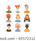 Children of different race profile avatars collection.  65572312