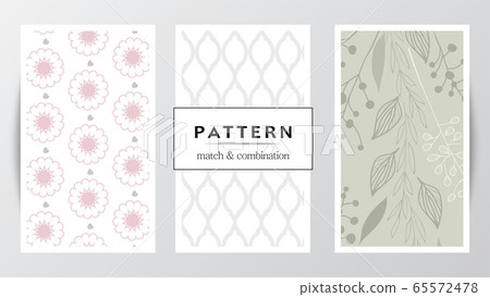 Rose, flower, rose leaf pattern background set Rose, flower, rose leaf pattern background set 65572478