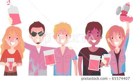 People Group Wine Festival Illustration People Group Wine Festival Illustration 65574407