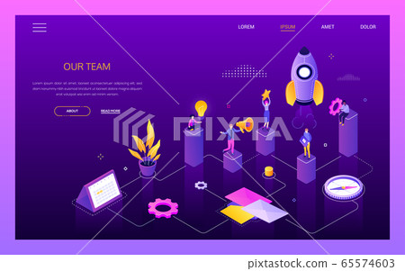 Our team - colorful isometric vector web banner Our team - colorful isometric vector web banner 65574603
