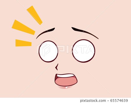 Scared anime face manga style funny eyes Vector Image