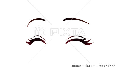 Happy anime face Manga style big blue eyes  Stock Illustration 64392512   PIXTA