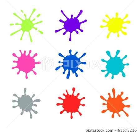 Paint Splatters Vector Colorful Splash Stock Illustration