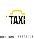 Taxi Logo Concept. Original sign with an inscription for logotype design. Flat vector illustration EPS10 65575443