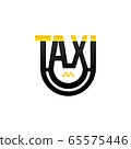Taxi Logo Concept. Original sign with an inscription for logotype design. Flat vector illustration EPS10 65575446