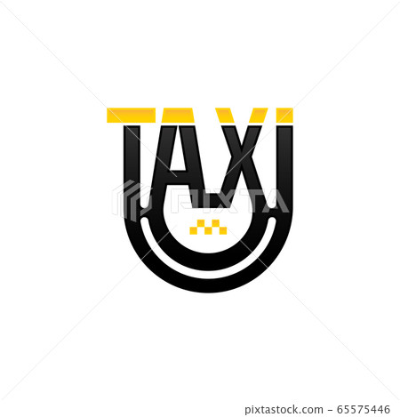 Taxi Logo Concept. Original sign with an inscription for logotype design. Flat vector illustration EPS10 65575446