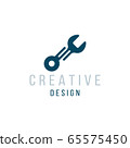 Wrench creative logo design. Customization, repair and maintenance. Flat vector illustration EPS10 65575450