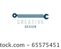 Wrench creative logo design. Customization, repair and maintenance. Flat vector illustration EPS10 65575451