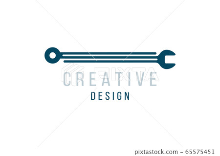 Wrench creative logo design. Customization, repair and maintenance. Flat vector illustration EPS10 65575451