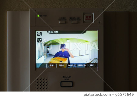 交貨交貨對講機監控包裹監控交貨工人女性日本電暈外出克制 65575649