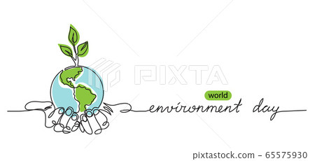 World Environment Day Minimalist Vector Stock Illustration