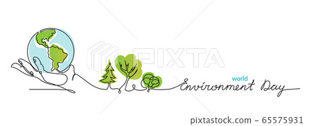 World Environment Day Simple Vector Web Banner Stock Illustration