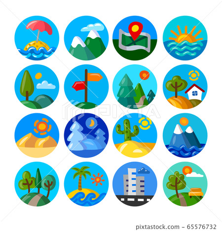 landscapes icons set landscapes icons set 65576732
