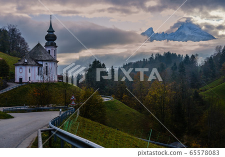 Maria Gern pilgrimage church and mount Watzmann 65578083