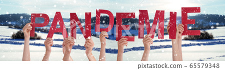 People Hands Holding Word Pandemie Means Pandemic, People Hands Holding Word Pandemie Means Pandemic, 65579348