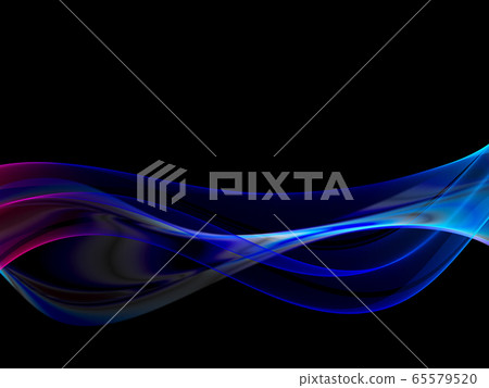 Neon smooth bright blue wave on a black background. Design element. Brochure Template Neon smooth bright blue wave on a black background. Design element. Brochure Template 65579520