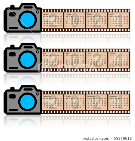 Stylish calendar for 2021 Camera with 35mm film Stylish calendar for 2021 Camera with 35mm film 65579618