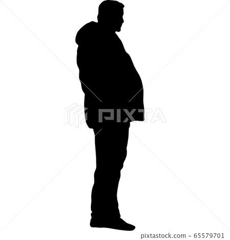 Silhouette of a walking man on a white background Silhouette of a walking man on a white background 65579701