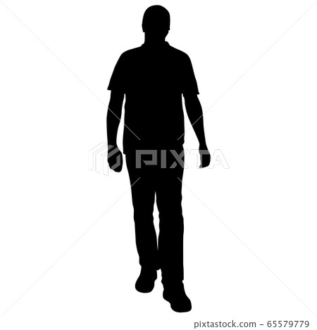 Silhouette of a walking man on a white background - Stock Illustration ...