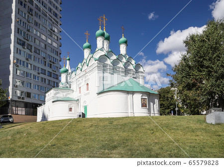 Ancient church of Simeon Stolpnik in Moscow on New 65579828