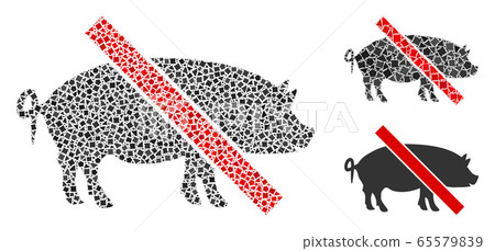 Inequal Forbidden Pork Icon Collage Inequal Forbidden Pork Icon Collage 65579839