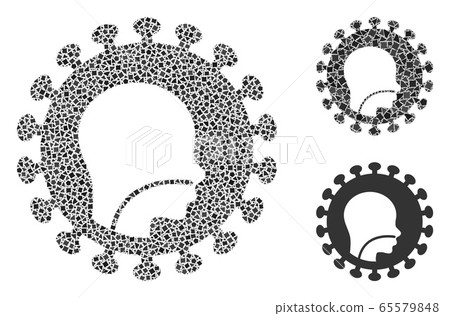 Irregular Human Flu Virus Icon Mosaic 65579848