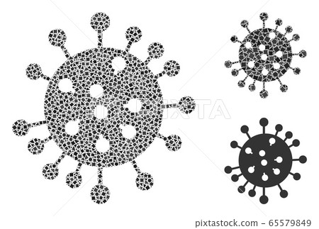 Rugged SARS Virus Icon Collage 65579849