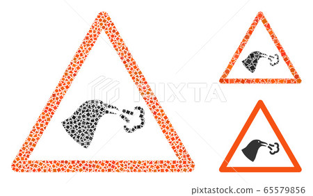 Ragged Bird Flu Warning Icon Mosaic Ragged Bird Flu Warning Icon Mosaic 65579856