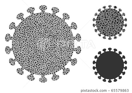 Ragged Virus Shell Icon Collage Ragged Virus Shell Icon Collage 65579863