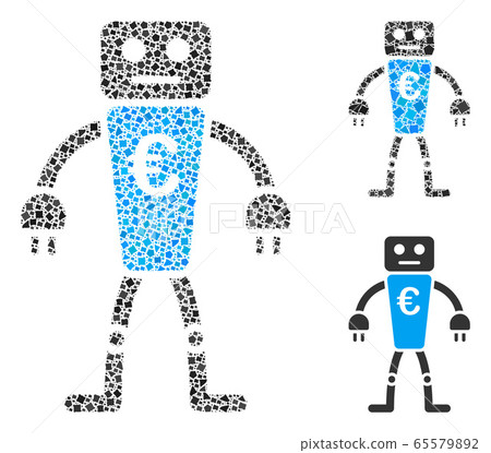Rough Euro Robot Icon Collage Rough Euro Robot Icon Collage 65579892