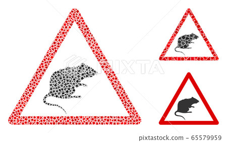 Uneven Rat Warning Icon Mosaic 65579959