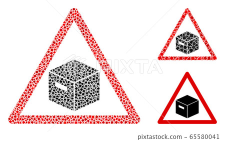 Ragged Parcel Warning Icon Mosaic 65580041