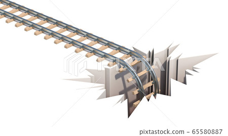 Railway crash concept 3D Railway crash concept 3D 65580887
