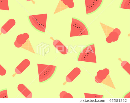 Watermelon ice cream seamless pattern. Triangular 65581232