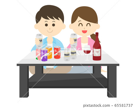 幾個在家喝酒的插圖 65581737