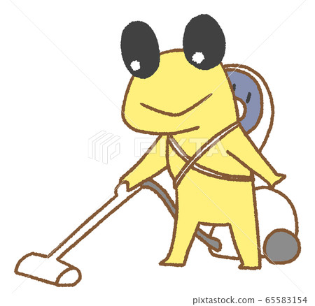 攜帶嬰兒時吸塵的青蛙（黃色） 65583154