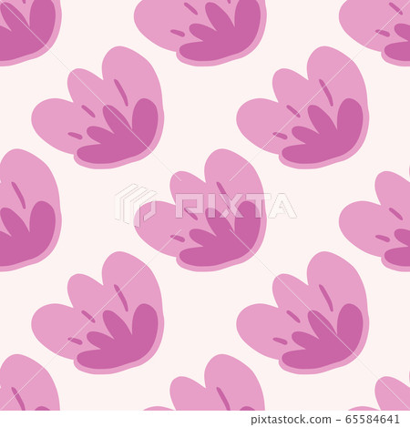 Creative pink flowers seamless pattern on light - Stock Illustration ...