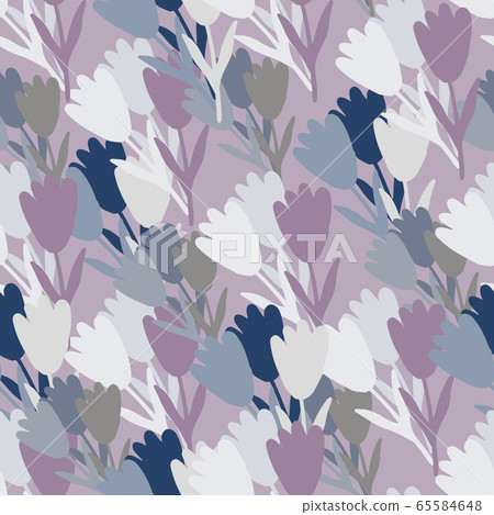 Flowers bouquet seamless pattern on pink - Stock Illustration [65584648 ...