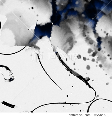 抽象的東方水彩紋理，圓圈，彩虹，黑白，不規則點 65584800