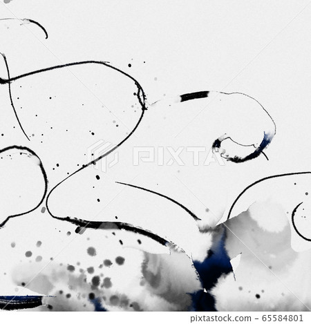 抽象的東方水彩紋理，圓圈，彩虹，黑白，不規則點 65584801