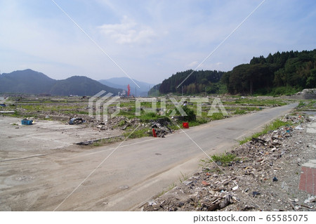 5 months after the Great East Japan Earthquake Rikuzentakata city area 5 months after the Great East Japan Earthquake Rikuzentakata city area 65585075