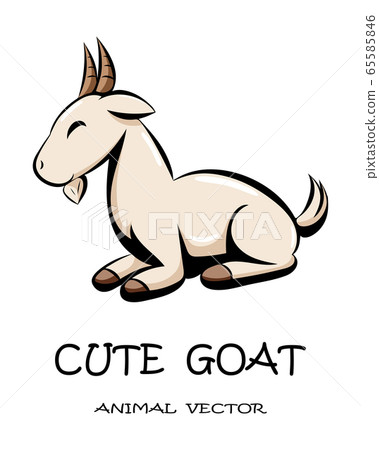 Vector illustration cartoon on a white background of a cute goat. Vector illustration cartoon on a white background of a cute goat. 65585846