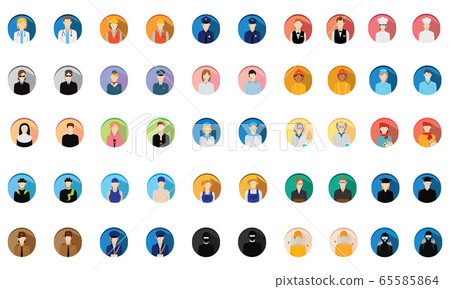 Professions icons over a white background 65585864