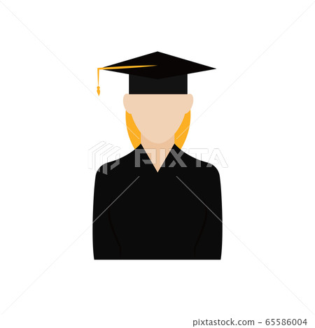Isolated graduate student icon Isolated graduate student icon 65586004