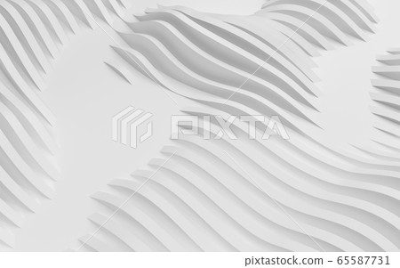 Abstract Curved Shapes. White Circular Background. 65587731
