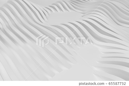 Abstract Curved Shapes. White Circular Background. 65587732