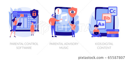 Parental control for kids wellbeing vector concept metaphors. 65587807