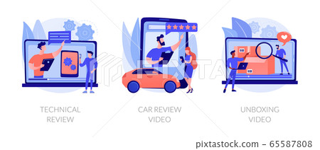 Video content types vector concept metaphors. 65587808