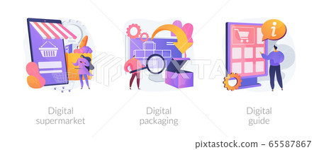 Online services abstract concept vector... - Stock Illustration ...