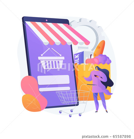 Digital supermarket abstract concept vector illustration. Digital supermarket abstract concept vector illustration. 65587898